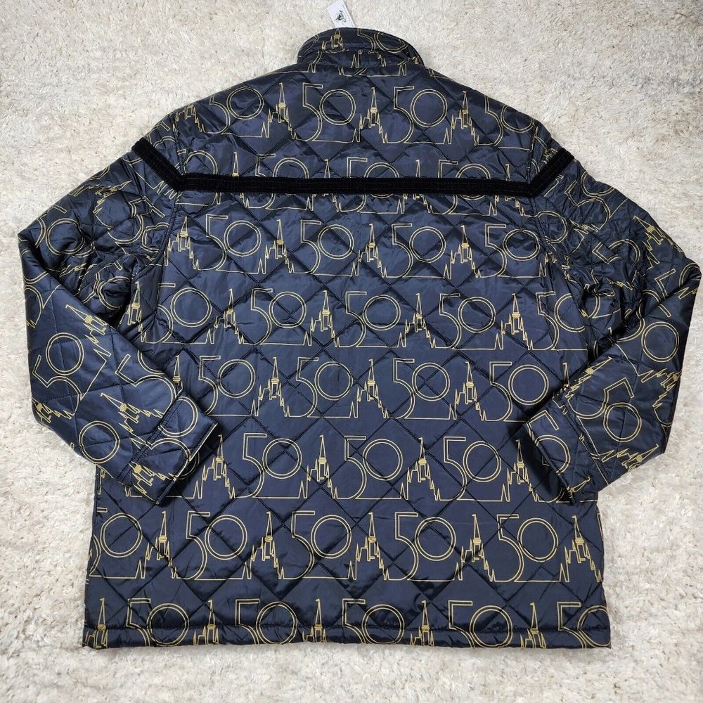 Walt Disney World Jacket Mens XXL Black 50th Anniversary Quilted Zip Castle - Picture 9 of 15